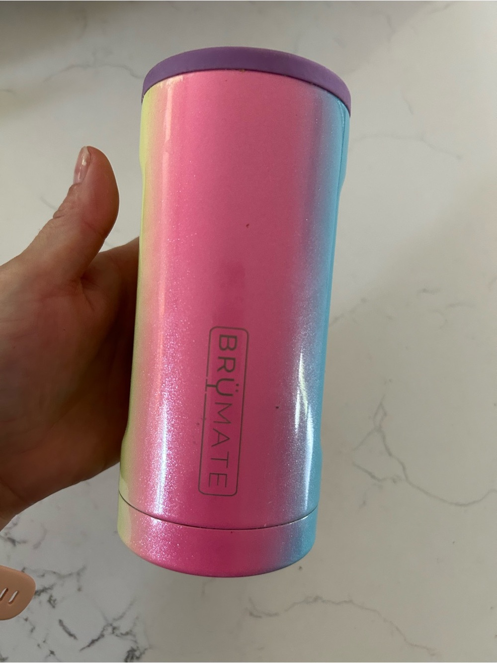 Brümate Ombre Pink Insulated Tumbler with Purple Lid